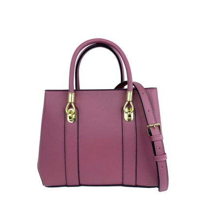 Mel&Co Saffiano-Effect Satchel Bag-Rose