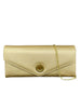 Mel&Co Saffiano Leatherette Clutch Chain Sling Bag - Gold