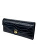 Mel&Co Croc Embossed Clutch Chain Sling Bag - Black