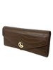 Mel&Co Croc Embossed Clutch Chain Sling Bag - Chestnut