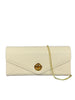 Mel&Co Croc Embossed Clutch Chain Sling Bag - Cream