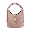 Mel&Co Pebbled Satchel With Decorative Lock-Muted Pink