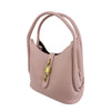 Mel&Co Pebbled Satchel With Decorative Lock-Muted Pink