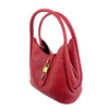 Mel&Co Pebbled Satchel With Decorative Lock-Red