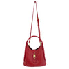 Mel&Co Pebbled Satchel With Decorative Lock-Red