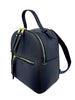 Mel&Co Saffiano Leatherette Round-Top Mini Backpack - Navy