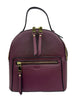 Mel&Co Saffiano Leatherette Round-Top Mini Backpack - Wine