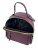 Mel&Co Saffiano Leatherette Round-Top Mini Backpack - Wine