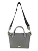 Mel&Co Nylon Satchel Bag With Webbed Strap - Light Grey