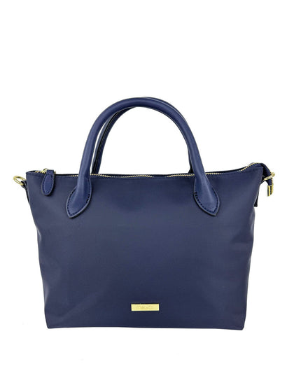 Mel&Co Nylon Satchel Bag With Webbed Strap - Navy