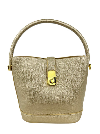 Mel&Co Petite Bucket Crossbody Satchel Bag - Gold