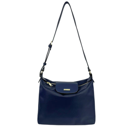 Mel&Co Nylon Sling Bag With Flap Cover-Navy