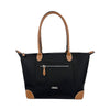 Mel&Co Nylon Canvas Tote With Zipper - Black (MH2995)