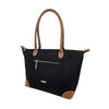 Mel&Co Nylon Canvas Tote With Zipper - Black (MH2995)