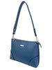 Mel&Co Basic Faux Leather Shoulder Sling Bag - Ash Blue