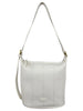 Mel&Co Pebbled Texture Stitch Shoulder Bag - White