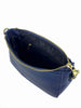 Mel&Co Saffiano-Effect Curve Top Sling Bag - Navy