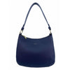 Mel&Co Saffiano-Effect Curve Top Single Handle Shoulder Bag-Navy