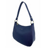 Mel&Co Saffiano-Effect Curve Top Single Handle Shoulder Bag-Navy