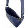 Mel&Co Saffiano-Effect Curve Top Single Handle Shoulder Bag-Navy