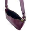 Mel&Co Saffiano-Effect Curve Top Single Handle Shoulder Bag-Wine