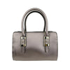 Mel&Co Saffiano-Effect Satchel With Metal Buckle Detail -Gun