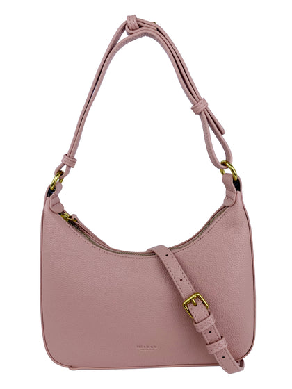 Mel&Co Pebbled Crescent Bag - Muted Pink