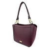 Mel&Co Saffiano Leatherette Double Handle With Chain Detail -Wine