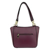 Mel&Co Saffiano Leatherette Double Handle With Chain Detail -Wine