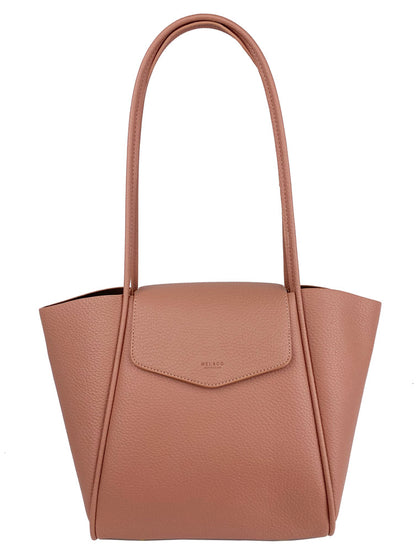 Mel&Co Pouch-Bag-In-Tote with Flap - Peach