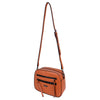 Mel&Co Double Zipper Front Boxy Sling Bag-Orange