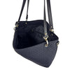 Mel&Co Embossed Nylon Double Handle Bag-Black