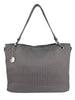 Mel&Co Embossed Nylon Double Handle Bag - Grey