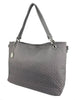 Mel&Co Embossed Nylon Double Handle Bag - Grey