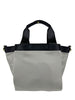 Mel&Co Nylon Satchel Top Handle With Font Zip Pocket - Light Grey