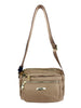 Mel&Co Nylon Double-Zip Sling Bag - Beige