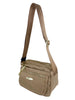 Mel&Co Nylon Double-Zip Sling Bag - Beige