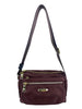 Mel&Co Nylon Double-Zip Sling Bag - Reddish Brown