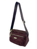 Mel&Co Nylon Double-Zip Sling Bag - Reddish Brown