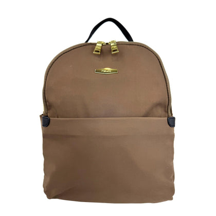 Mel&Co Basic Nylon Round Top Backpack - Light Brown