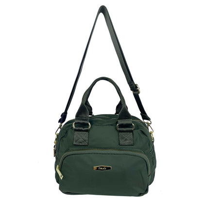 Mel&Co Nylon Two Compartment Satchel-Khaki