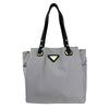 Mel&Co Nylon Double Handle Shoulder Bag-Grey