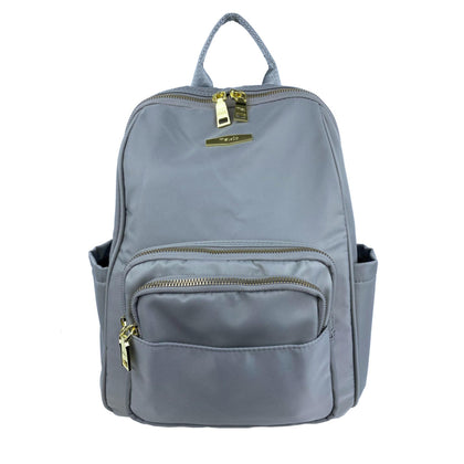 Mel&Co Nylon Angled-Top Backpack- Light Grey