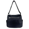 Mel&Co Nylon Shoulder Sling Bag With Twin Zipper Pockets -Black