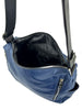 Mel&Co Nylon Shoulder Sling Bag With Twin Zipper Pockets - Navy