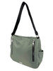 Mel&Co Nylon Shoulder Sling Bag With Twin Zipper Pockets - Sea Green