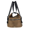 Mel&Co Nylon Two-Way Convertible Shoulder Backpack -Light Brown