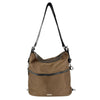 Mel&Co Nylon Two-Way Convertible Shoulder Backpack -Light Brown