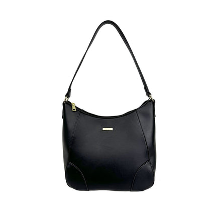 Mel&Co Faux Leather Lightweight Shoulder Bag - Black (MN294R)