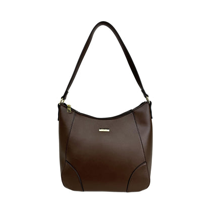 Mel&Co Faux Leather Lightweight Shoulder Bag - Brown (MN294R)